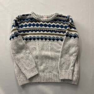 Cat & Jack Toddler 5T Grandpa Sweater Marled Blue/Cream